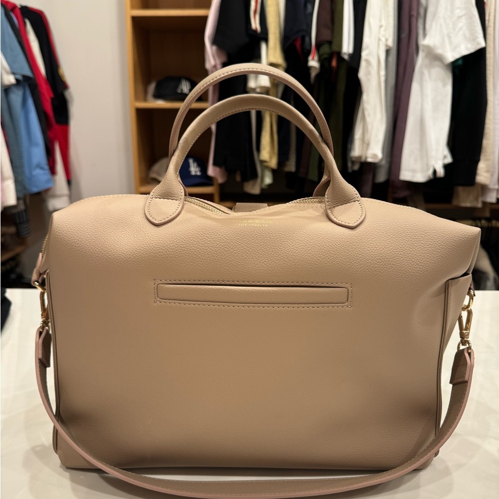 MINA BAIE Emmy Full Vegan Leather Diaper Bag in Sand